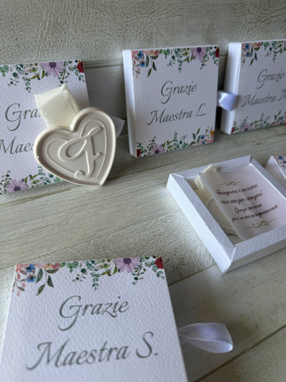 Cuore in polvere di ceramica in confezione regalo