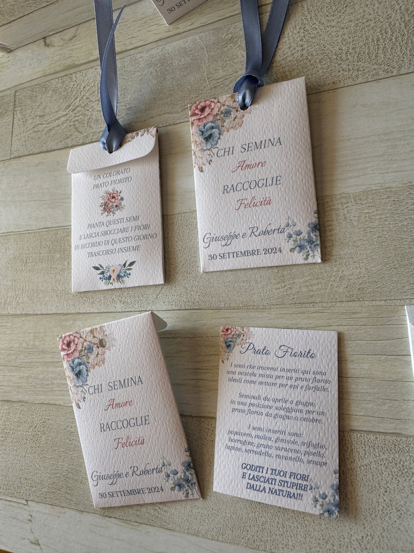 Segnaposto Matrimonio – Bustina Semi Fiori personalizzata