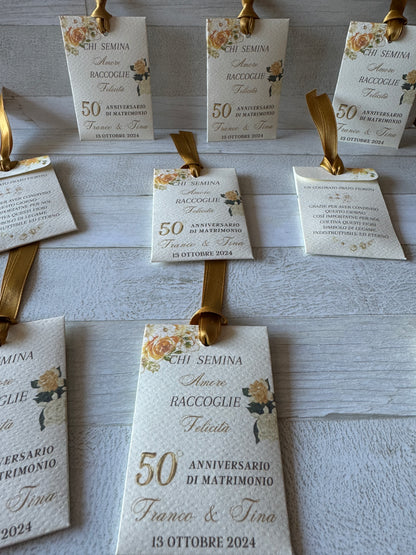 Segnaposto Anniversario Nozze – Bustina Semi Prato Fiorito