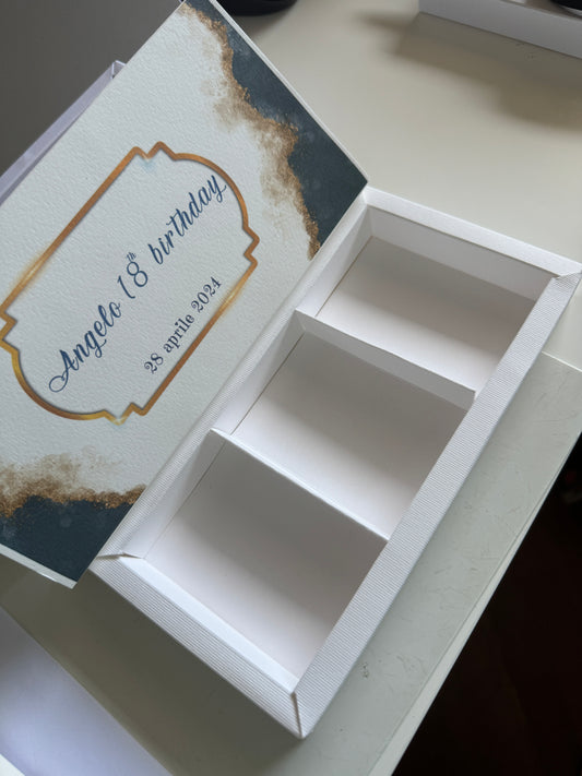 Porta confetti in scatola degustazione personalizzabile - 15 confetti