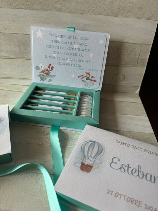 Bomboniera Battesimo – Cofanetto a Libro con Set di 5 Spezie