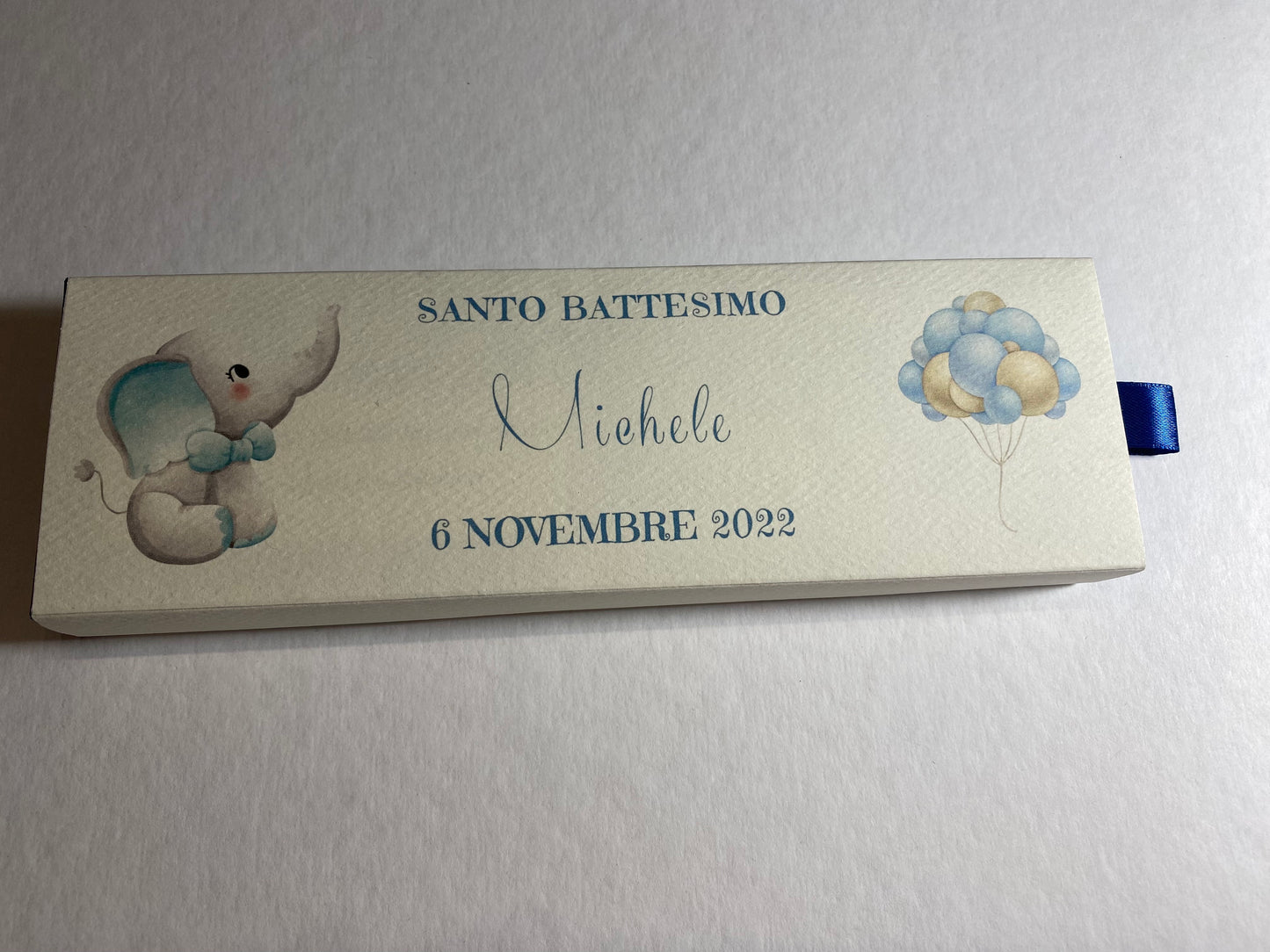 Cofanetto regalo personalizzato per Battesimo porta matita