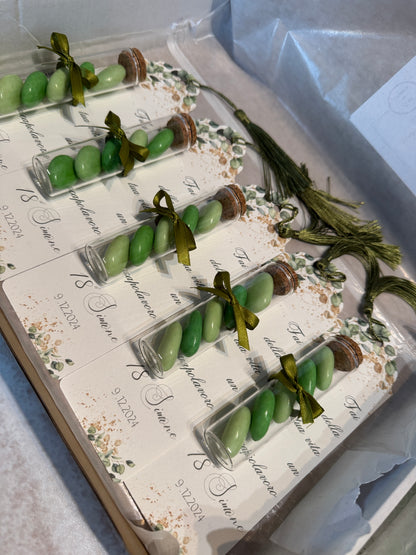 Segnaposto Diciottesimo - Segnalibro Personalizzato con Confetti in Provetta Vetro