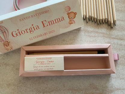Cofanetto regalo personalizzato per Battesimo&Nascita con Matita Seminabile