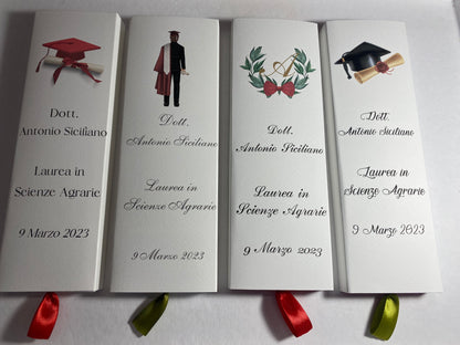 Cofanetto regalo personalizzato con Segnalibro e Matita Seminabile per Laurea