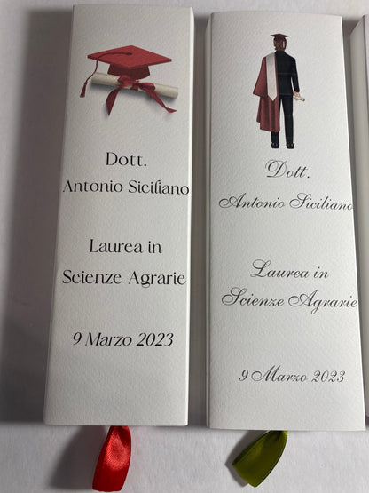 Cofanetto regalo personalizzato con Segnalibro e Matita Seminabile per Laurea