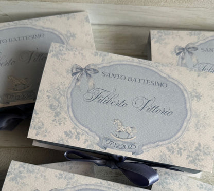 Bomboniera Battesimo – Cofanetto a Libro con Cavallino in Cera di Soia