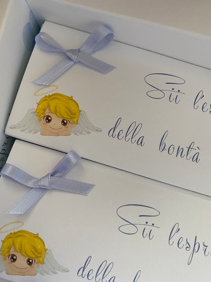 Bomboniera Battesimo – Cofanetto a Scorrimento con Matita Seminabile