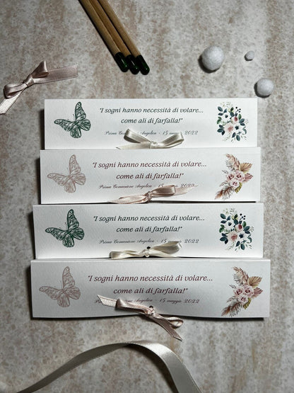 Confezione regalo porta Matita Seminabile personalizzata per Comunione-Cresima