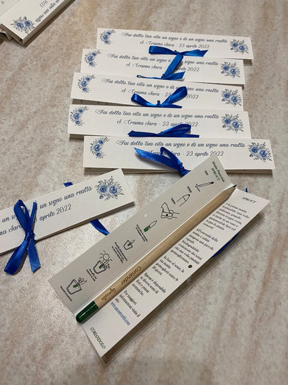 Confezione regalo porta Matita Seminabile personalizzata Battesimo-Nascita