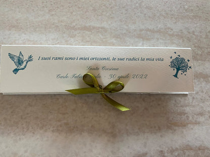 Confezione regalo porta Matita Seminabile personalizzata per Comunione-Cresima