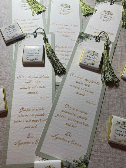Segnaposto con cioccolatini personalizzabili