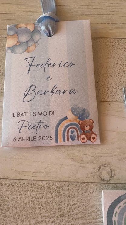 Porta confetti Comunione e Cresima – Cofanetto a scorrimento degustazione personalizzabile (9 confetti)