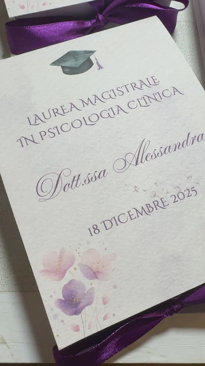 Bomboniera Laurea con Cuore in Gesso Profumato - Cofanetto a Libro Alto
