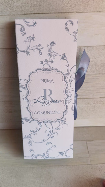 Bomboniera Comunione e Cresima con Segnalibro e Matita Seminabile - Cofanetto a Libro