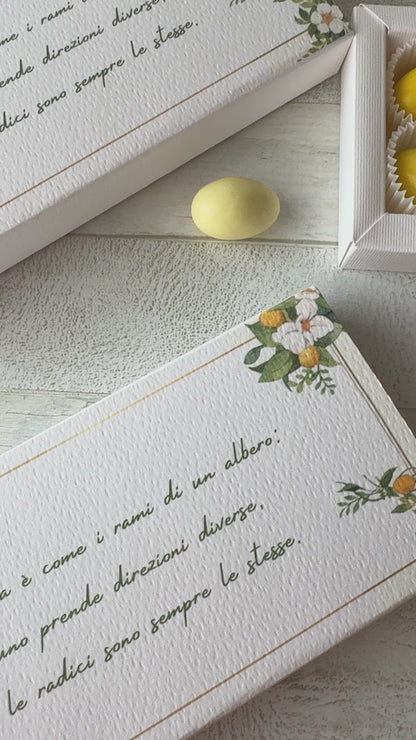 Porta confetti Comunione e Cresima – Cofanetto a scorrimento degustazione personalizzabile (9 confetti)