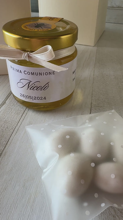 Bomboniera con Miele Personalizzato – Comunione & Cresima