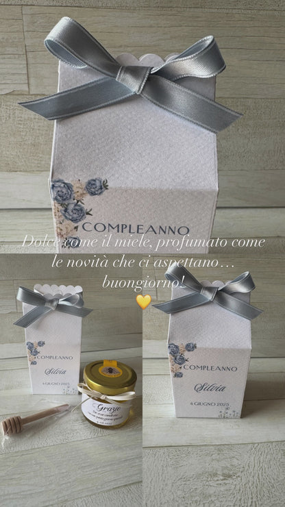 Bomboniera con Miele Personalizzato in confezione "Milk Box"