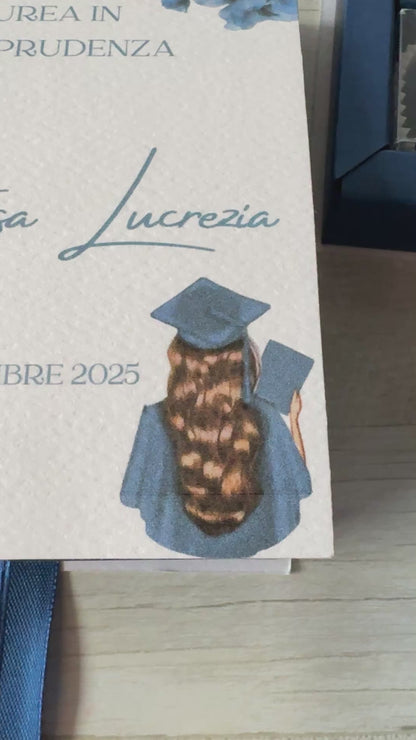 Bomboniera Laurea con Cuore in Gesso Profumato - Cofanetto a Libro Alto