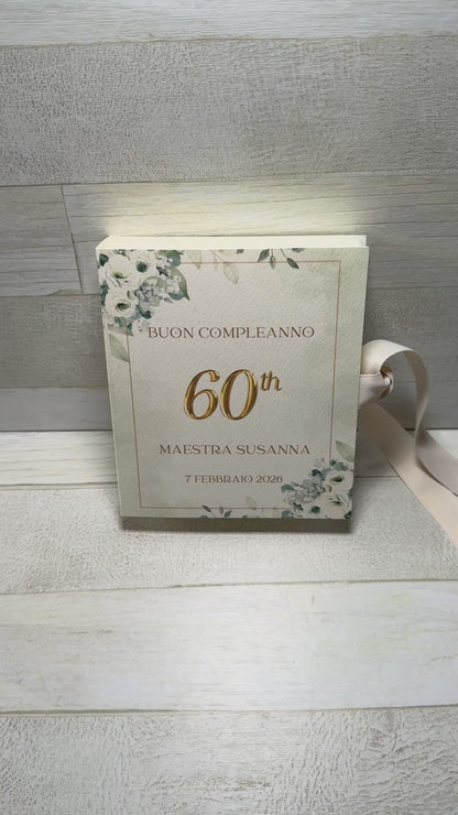 Bomboniera Compleanno con Cuore in Gesso Profumato e Cioccolatini - Cofanetto a Libro