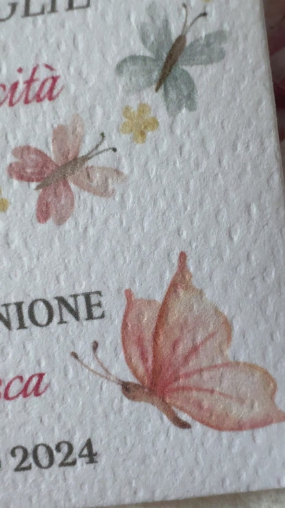 Porta Confetti in Sacchettino cotone grezzo personalizzato Comunione-Cresima