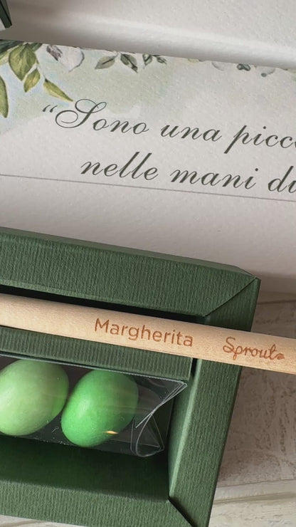 Bomboniera Comunione e Cresima con Matita Seminabile - Cofanetto a Scorrimento
