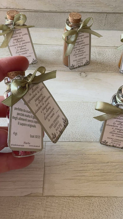 Segnaposto Comunione e Cresima - Provetta in Vetro con Spezie